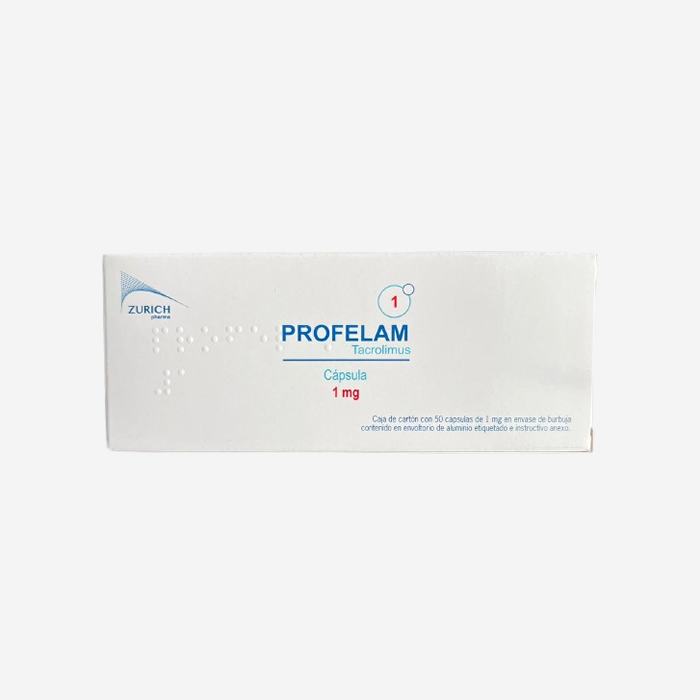 PROFELAM Tacrolimus 1 mg - Caja con 50 cápsulas.