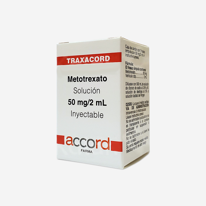 TRAXACORD Metotrexato 50mg / 2mL - Solución inyectable, frasco ámpula.