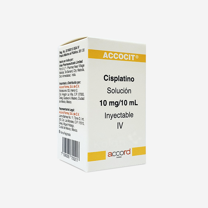 ACCOCIT ® Cisplatino 10mg / 10ml - Solución inyectable, frasco ámpula