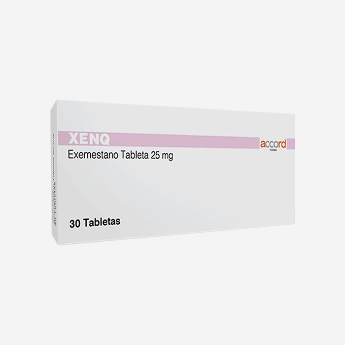 XENQ Exemestano 25 mg - Envase con 30 tabletas.