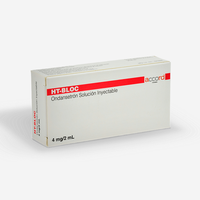 HT-BLOC Ondasetrón 4mg / 2mL - Solución inyectable, frasco ámpula.