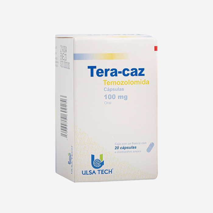 TERA-CAZ ® Temozolomida 100 mg - Frasco con 20 cápsulas.