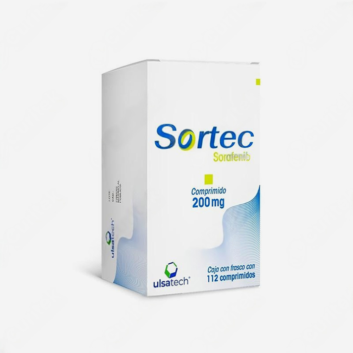 SORTEC Sorafenib 200 mg - Frasco con 112 comprimidos.